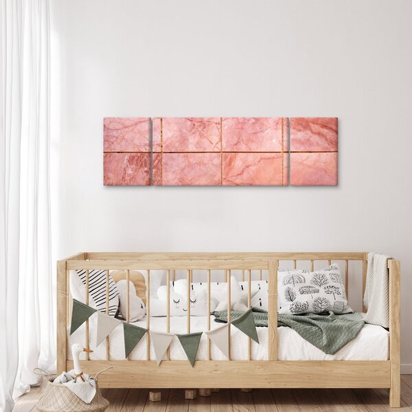 Obraz - Różowe, marmurkowe płytki (170x50 cm)