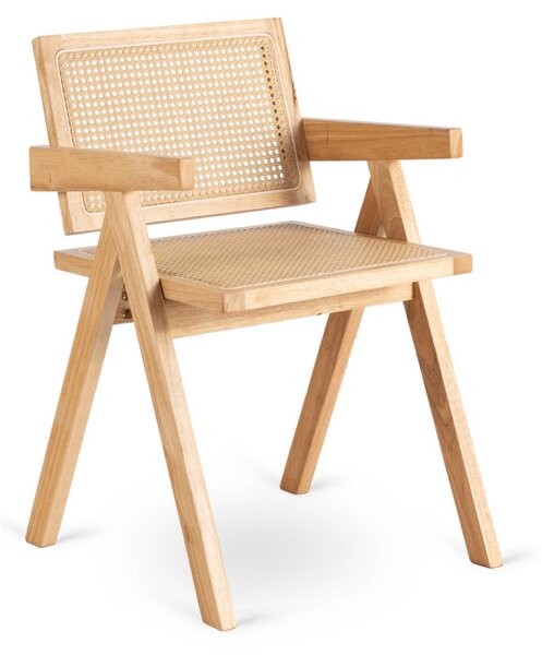Krzesło Drewniane MADERA Dąb/Beż Ażurowe Retro