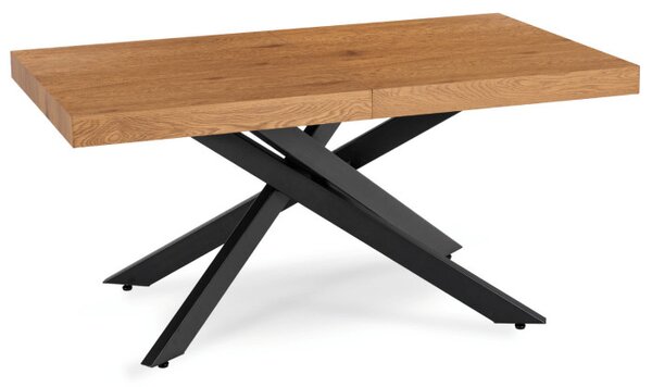 Stół Prostokątny Rozkładany HAMPTON 160-240 cm Dąb/Czarny do Jadalni Nowoczesny Loft