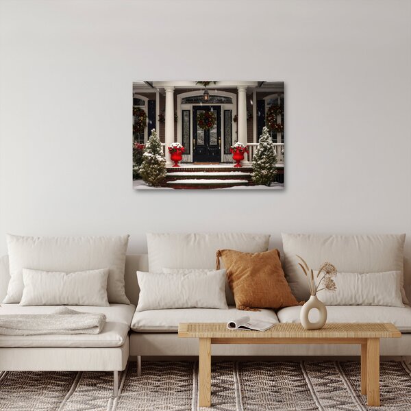 Obraz - Świątecznie udekorowany dom (70x50 cm)