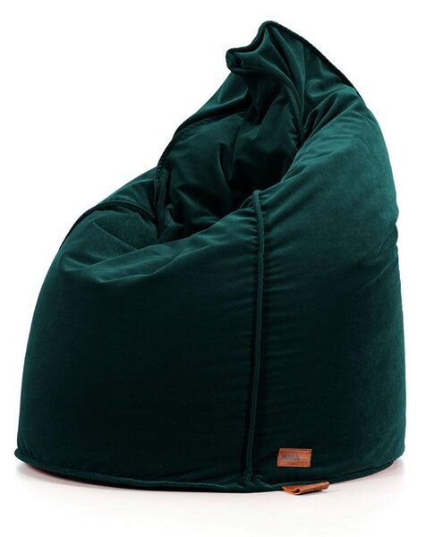 Pufa Sack AllureVelvet – aksamitna pufa sako premium zielony butelkowy