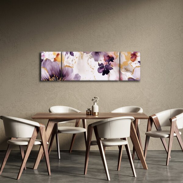 Obraz - Kwiaty akwarelowe (170x50 cm)