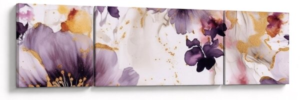 Obraz - Kwiaty akwarelowe (170x50 cm)
