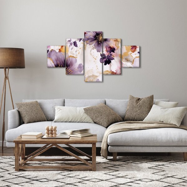 Obraz - Kwiaty akwarelowe (125x70 cm)