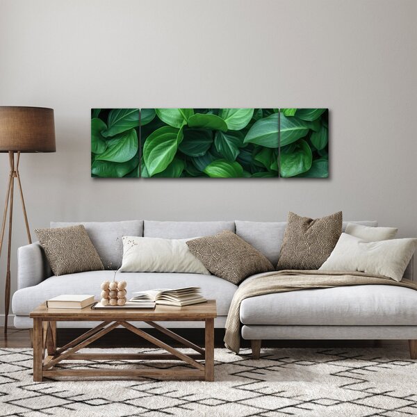 Obraz - Zielone liście (170x50 cm)