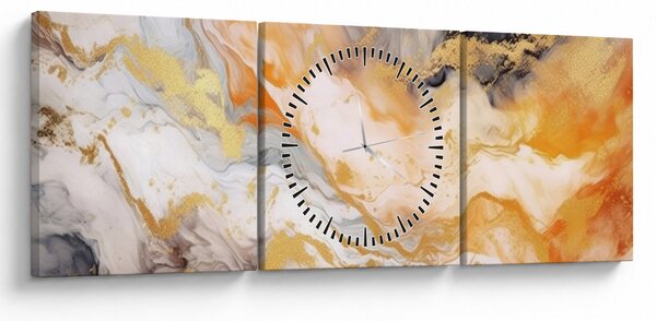 Obraz - Marmurkowe tło (z zegarem) (90x30 cm)
