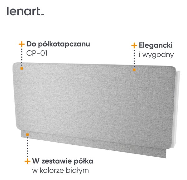 MebleMWM CONCEPT PRO CP-12 - zagłówek tapicerowany 140 do CP-01 - szary ART 82626 / biały