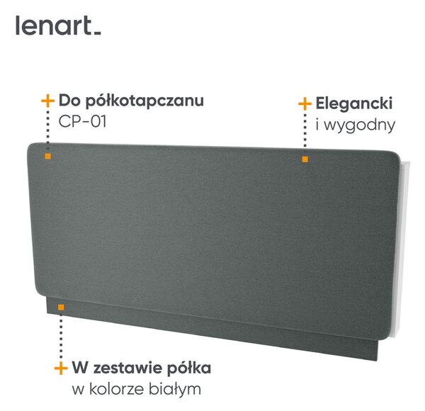 MebleMWM CONCEPT PRO CP-12 - zagłówek tapicerowany 140 do CP-01 - grafit ART 82630 / szary