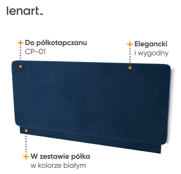 MebleMWM CONCEPT PRO CP-12 - zagłówek tapicerowany 140 do CP-01 - granat SOLO 263 / szary