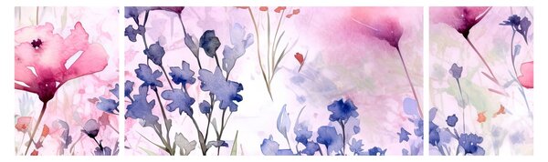 Obraz - Akwarelowa łąka (170x50 cm)