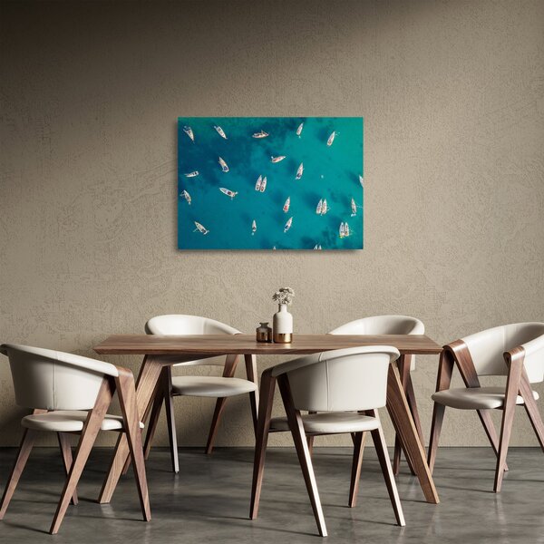 Obraz na szkle - Żaglówki (70x50 cm)