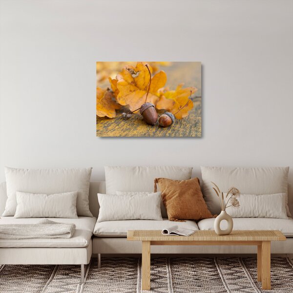 Obraz na szkle - Jesienne żołędzie (70x50 cm)