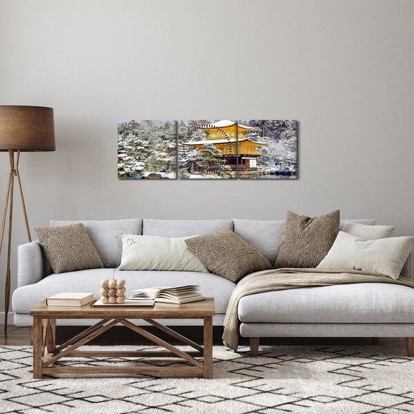 Obraz - Kinkakuji, Japonia (z zegarem) (90x30 cm)