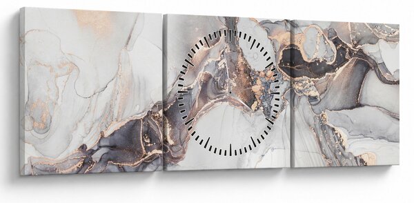 Obraz - Imitacja marmuru (z zegarem) (90x30 cm)