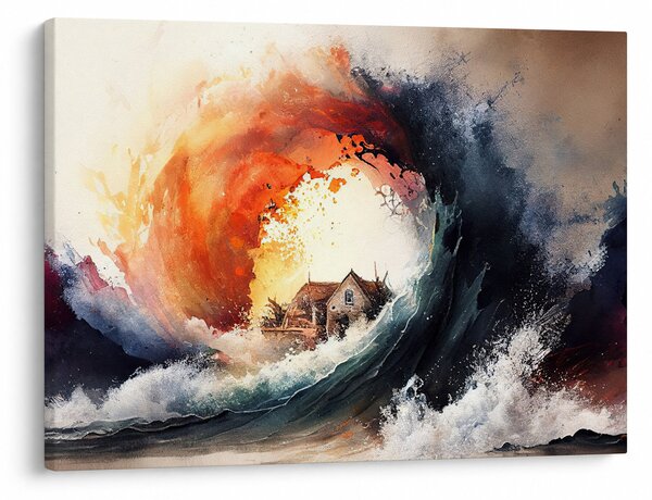 Obraz - W wirze powodzi, akwarela (70x50 cm)