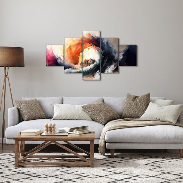 Obraz - W wirze powodzi, akwarela (125x70 cm)
