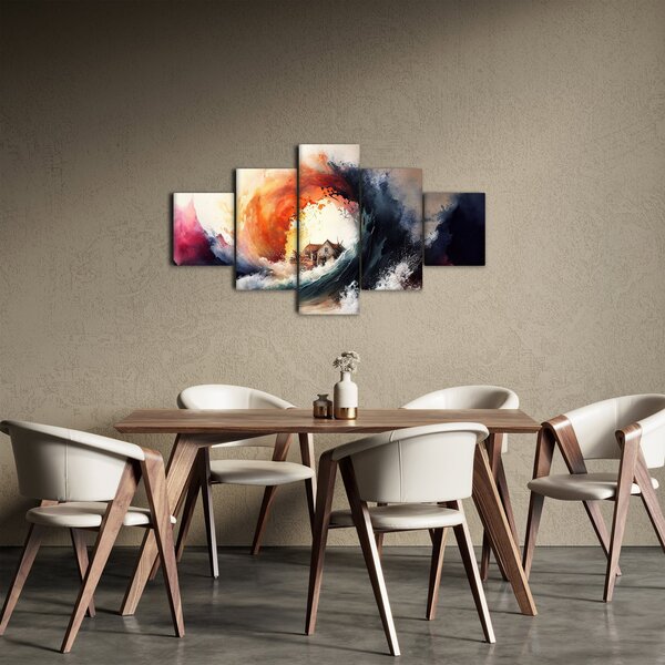 Obraz - W wirze powodzi, akwarela (125x70 cm)