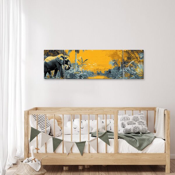 Obraz - Słoń w naturze (170x50 cm)