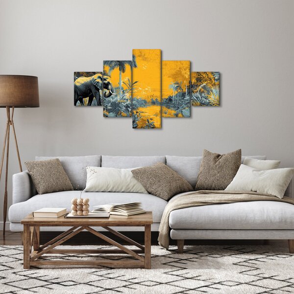Obraz - Słoń w naturze (125x70 cm)