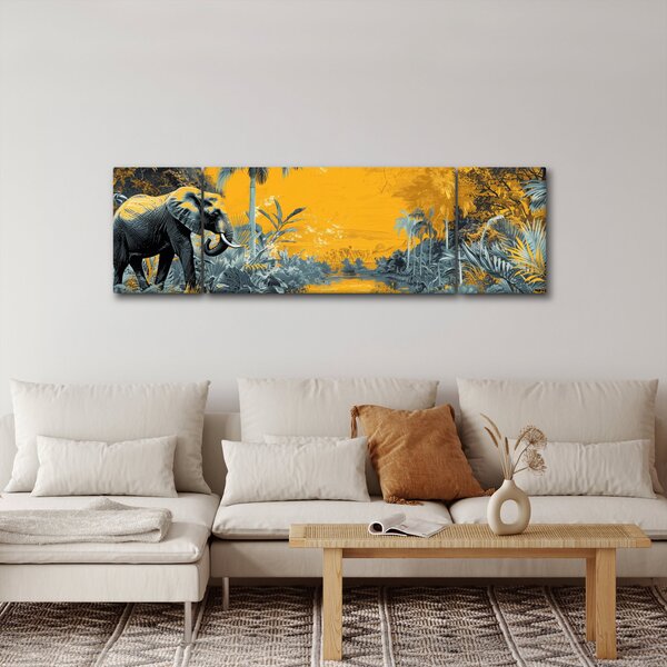 Obraz - Słoń w naturze (170x50 cm)