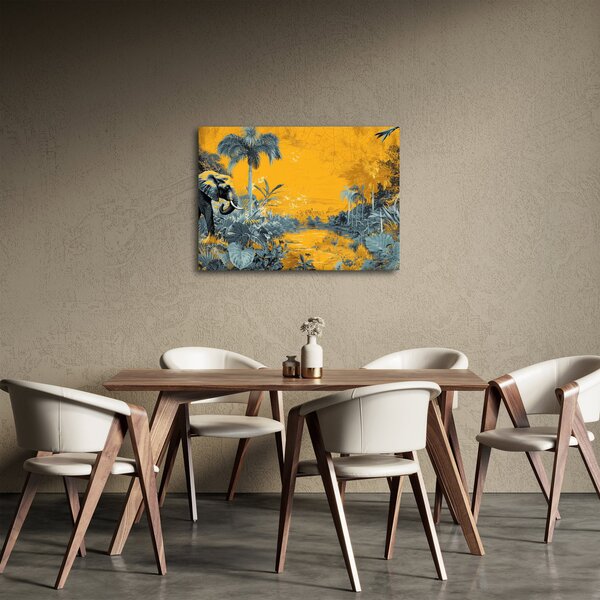 Obraz - Słoń w naturze (70x50 cm)