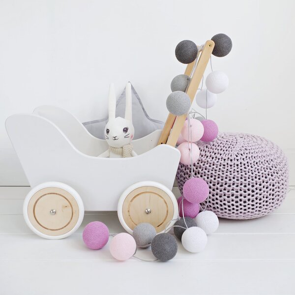 Lampki kule Cotton Balls Velvet Touch - różne rozmiary