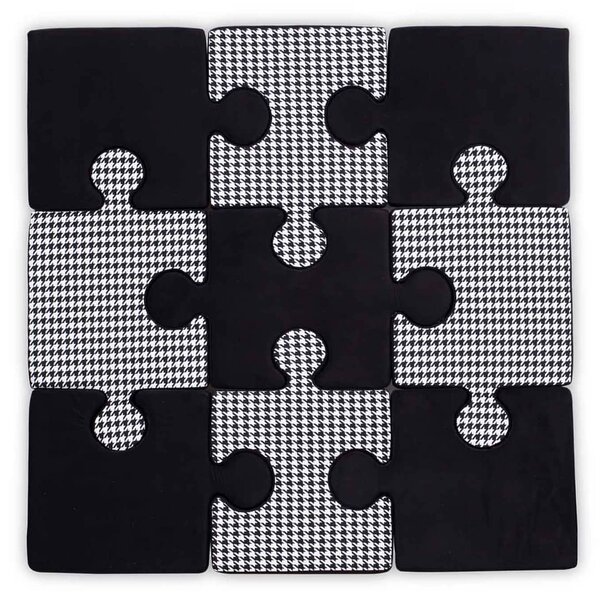 Mata Puzzle Do Zabawy Czarne w Pepitkę