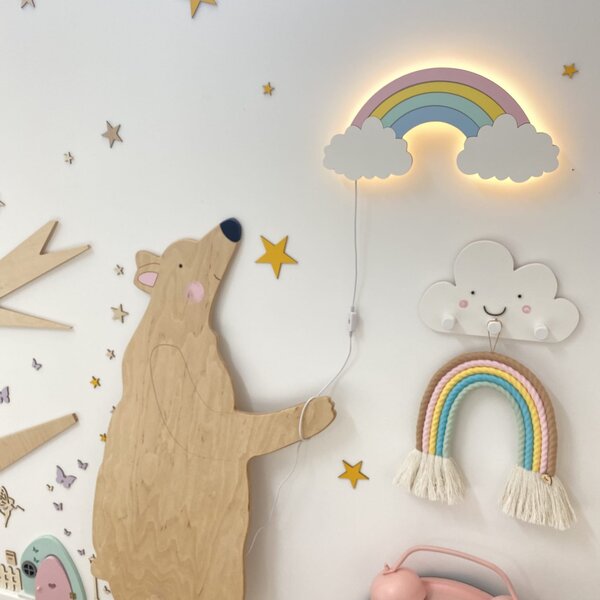 Drewniana Lampka dla dzieci Tęcza
