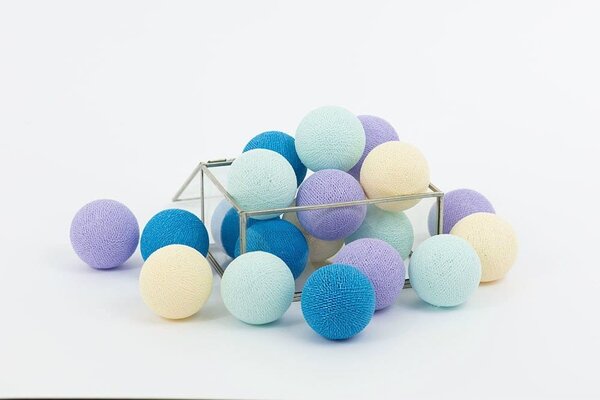 Lampki dla dzieci kule Cotton Balls Lawendove - różne rozmiary