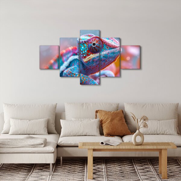 Obraz - Kolorowy kameleon (125x70 cm)