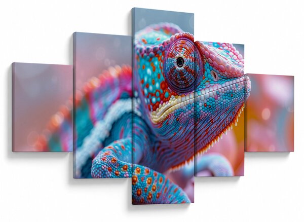 Obraz - Kolorowy kameleon (125x70 cm)