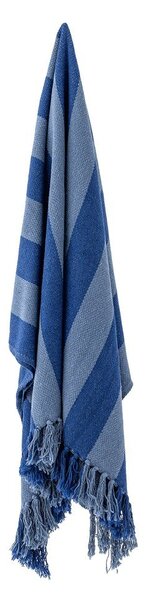 Niebieski koc z bawełny z recyklingu 130x160 cm Frello – Bloomingville