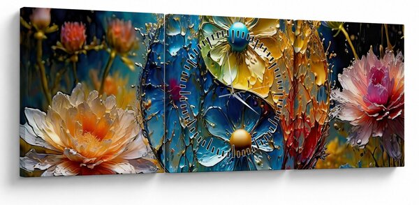 Obraz - Harmonia i równowaga (z zegarem) (90x30 cm)
