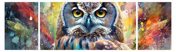 Obraz - Malowanie sowy (170x50 cm)