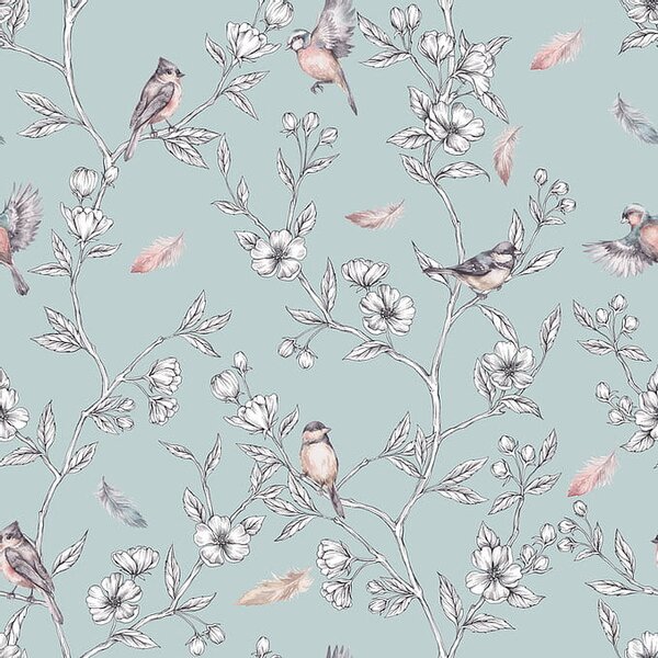 Tapeta Malumi Spring is Coming Mint do pokoju dziecka