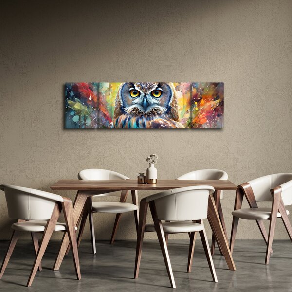 Obraz - Malowanie sowy (170x50 cm)