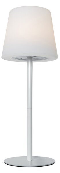 Lampa stołowa biała, ładowana akumulatorem, w tym LED i ściemniacz IP54 - Jude