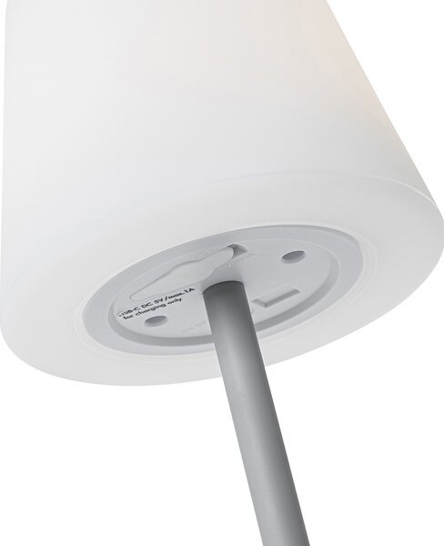 Zestaw 2 szare lamp stołowych z akumulatorem 40 cm IP54 - Jude