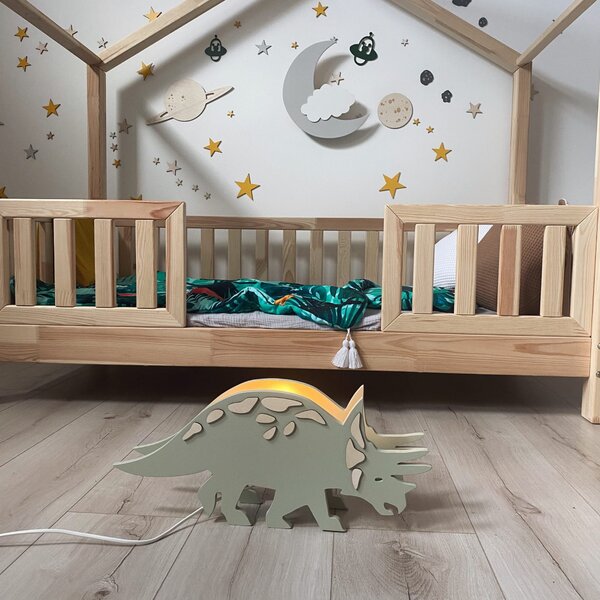Drewniakowa – Lampka nocna „Triceratops” – ścienna dekoracja dla dzieci