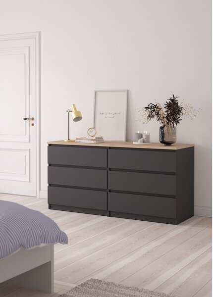 Ciemnoszara komoda 154x76x50 cm Naia – Tvilum