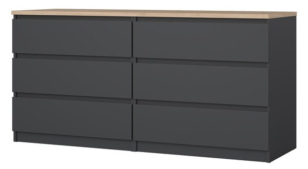 Ciemnoszara komoda 154x76x50 cm Naia – Tvilum