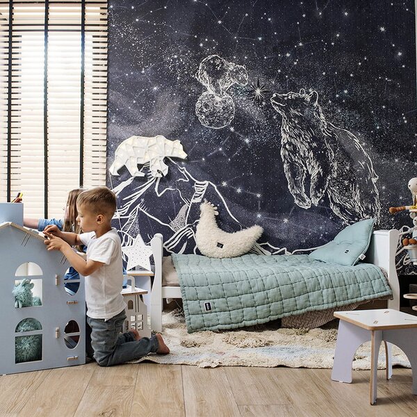 Tapeta Malumi NOCNE NIEBO - Niedźwiadki do pokoju dziecka
