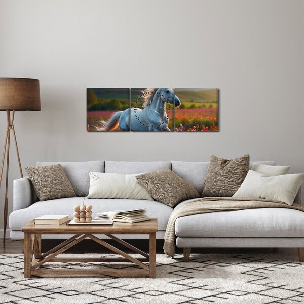 Obraz - Jednorożec (z zegarem) (90x30 cm)