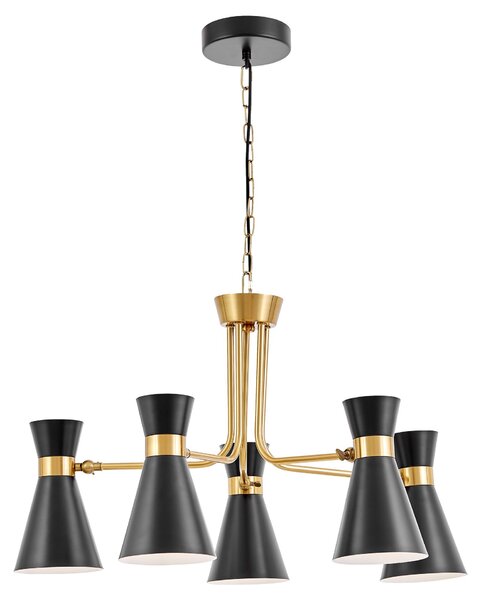 NOWOCZESNA LAMPA WISZĄCA CZARNO-ZŁOTA SENA W5