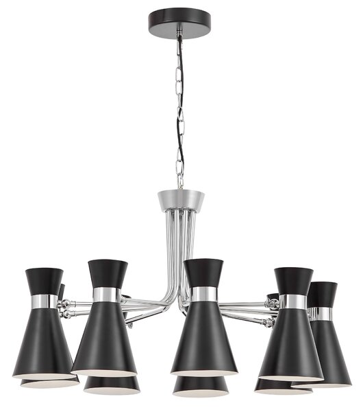 NOWOCZESNA LAMPA WISZĄCA CZARNO-CHROMOWANA SENA W9