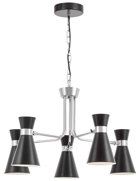 NOWOCZESNA LAMPA WISZĄCA CZARNO-CHROMOWANA SENA W5
