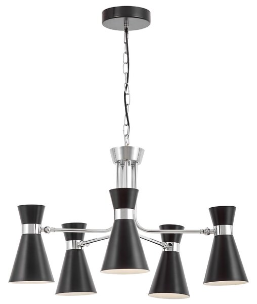 NOWOCZESNA LAMPA WISZĄCA CZARNO-CHROMOWANA SENA W5