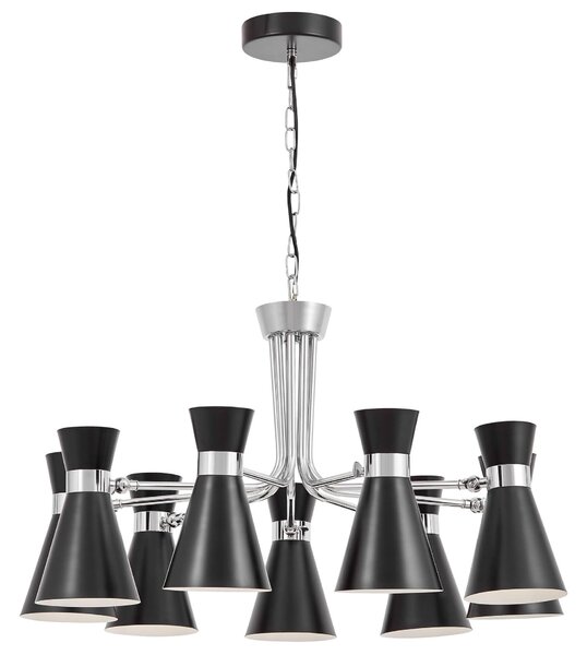 NOWOCZESNA LAMPA WISZĄCA CZARNO-CHROMOWANA SENA W9