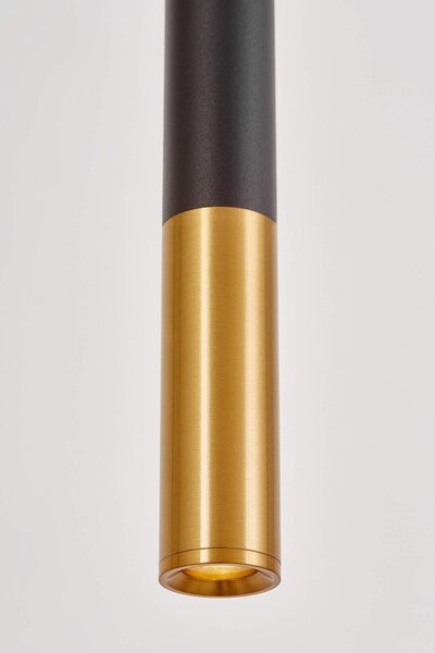NOWOCZESNA LAMPA WISZĄCA CZARNO-MOSIĘŻNA TUBA SLIM W1