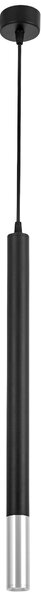 NOWOCZESNA LAMPA WISZĄCA CZARNO-CHROMOWANY TUBA SLIM W1